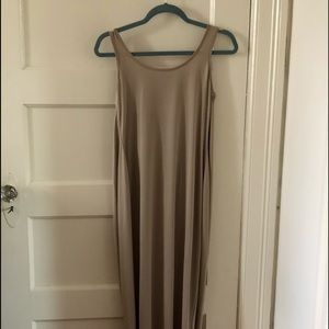 Maxi taupe soft dress deep back worn once medium